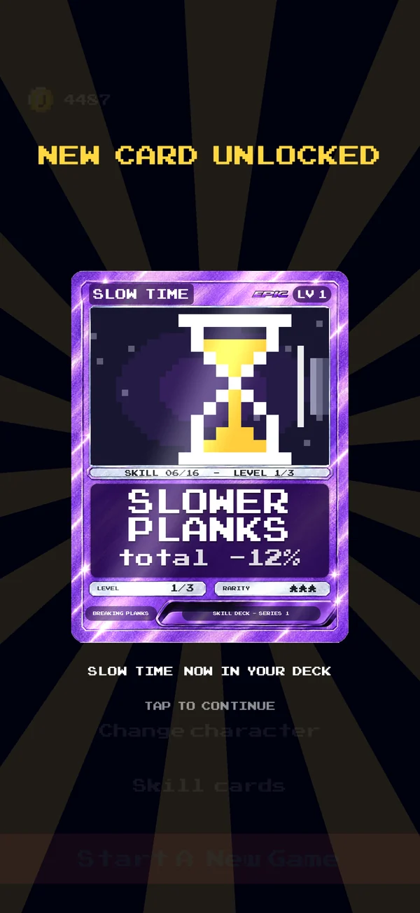 A new skill card being unlocked